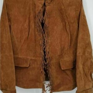 Pamela McCoy Western Fringe Suede Leather Jacket NWT L